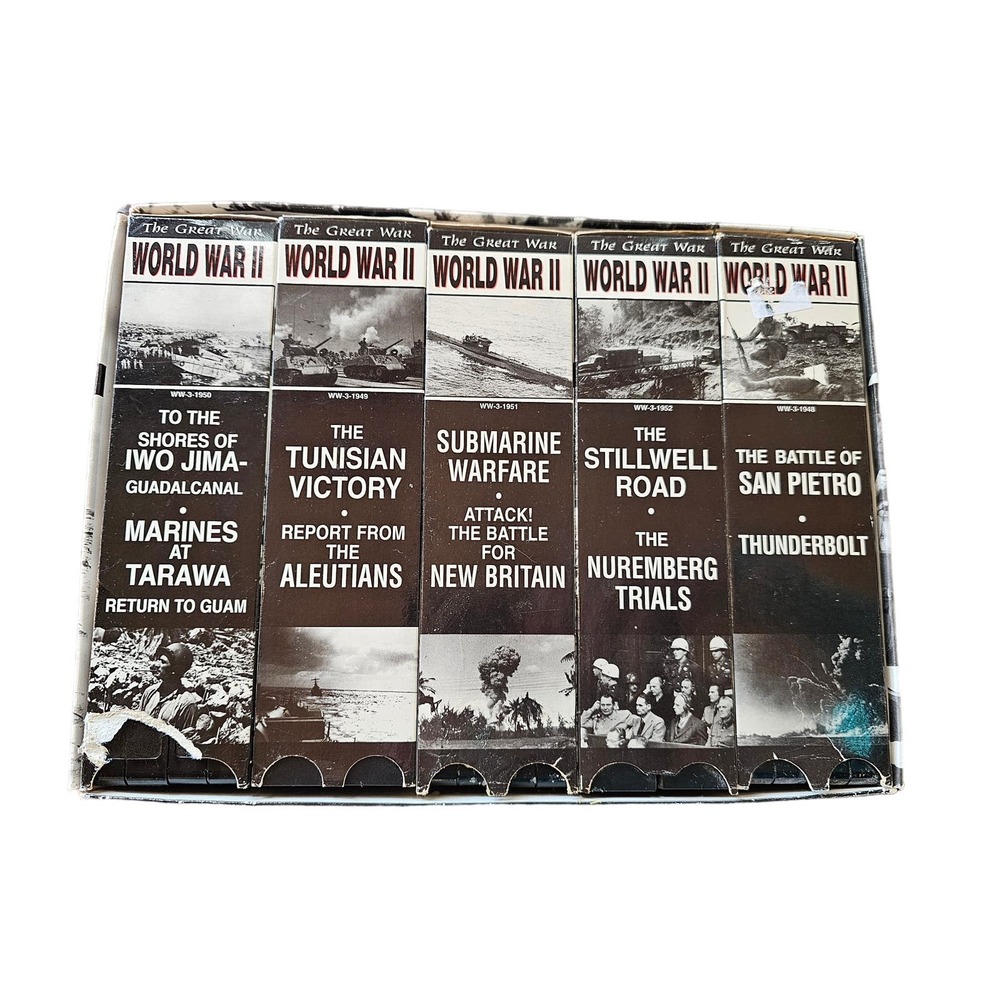 World War 2: The Great War Collection VHS Tapes Box Set Military- 10 tapes!
